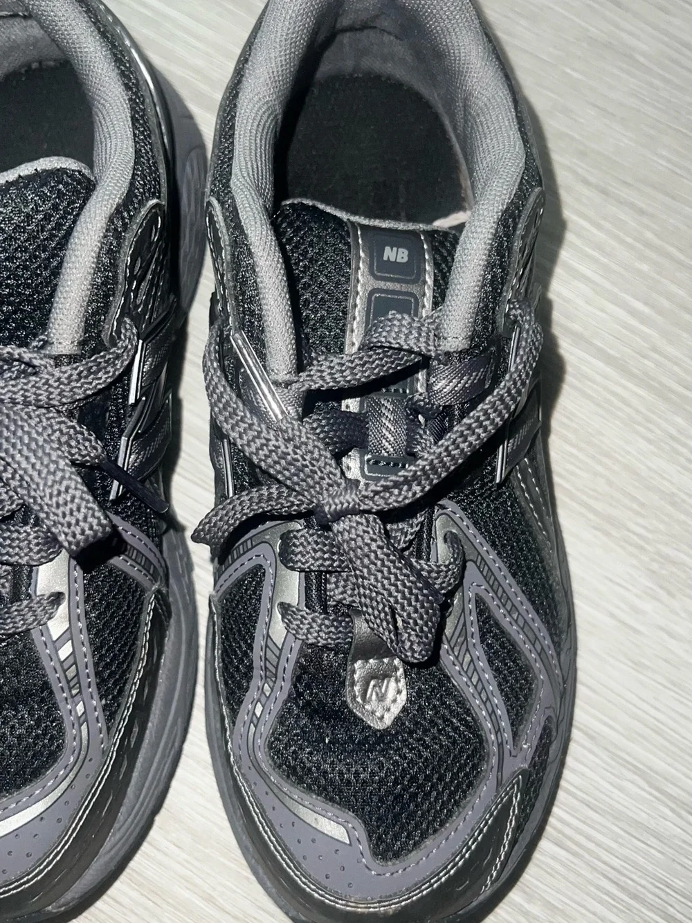New Balance Kids' Black and Gray Lace-Up Sneakers